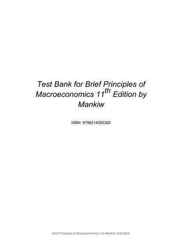 Brief Principles Of Macroeconomics 11Th Mankiw Test Bank