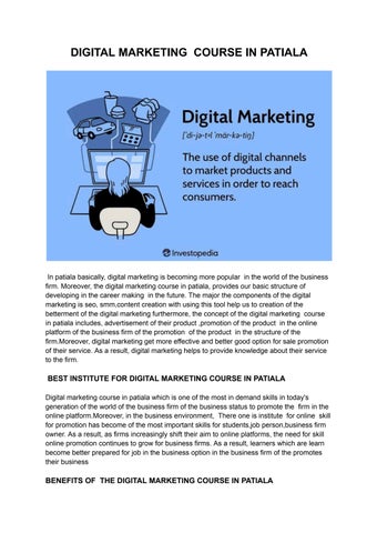 DIGITAL MARKETING COURSE IN  PATIALA
