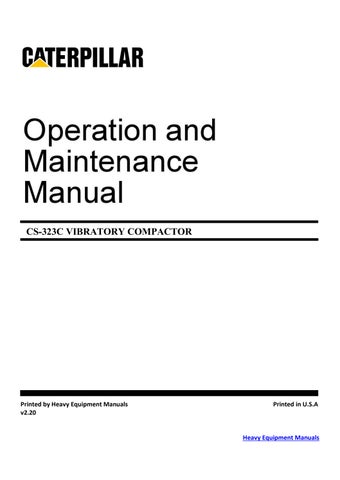 CAT Caterpillar CS-323C Operation & Maintenance Manual PDF Download