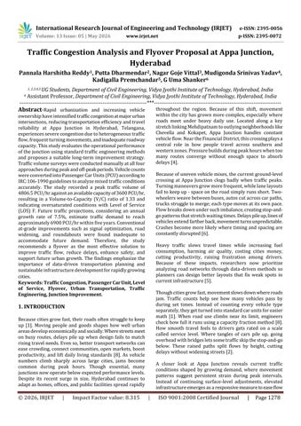 Traffic Congestion Analysis and Flyover Proposal at Appa Junction, Hyderabad