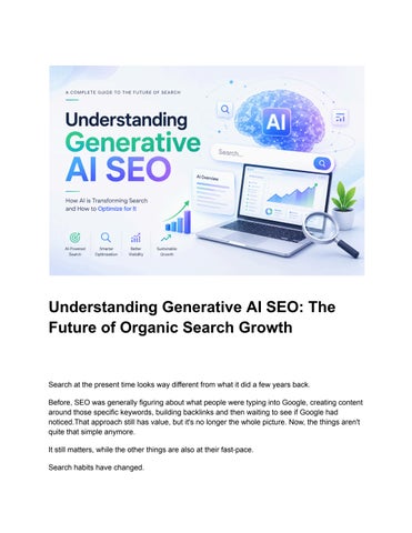 Generative AI SEO: The Future of Organic Search
