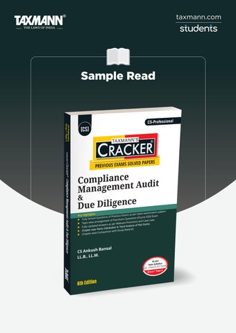 Taxmann's Compliance Management Audit & Due Diligence (CMADD/Due Diligence) | CRACKER