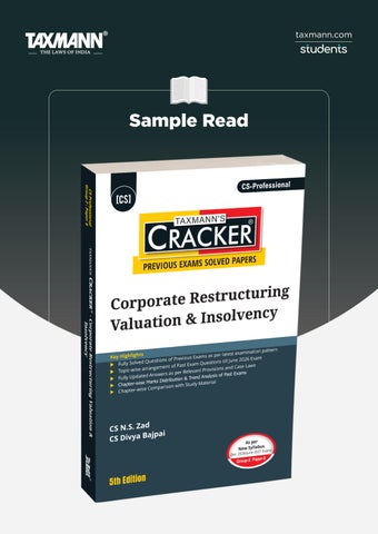Taxmann's Corporate Restructuring Valuation & Insolvency (CRVI) | CRACKER