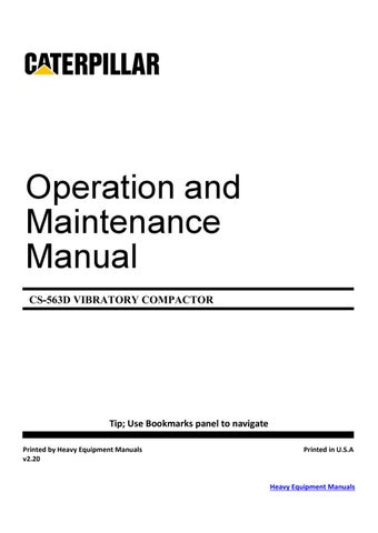 CAT Caterpillar CS-563D Operation & Maintenance Manual