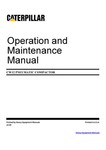 CAT Caterpillar CW12 Operation & Maintenance Manual PDF Download