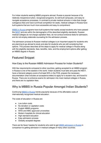How Easy is the Russia MBBS Admission Process for Indian Students_