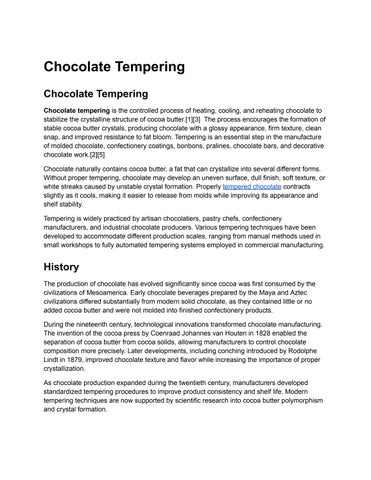 Chocolate Tempering