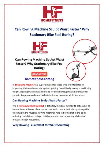 Can Rowing Machine Sculpt Waist Faster? Why Stationary Bike Feel Boring?