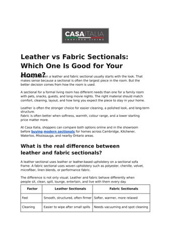 Leather vs Fabric Sectionals: Which One Is Good for Your Home?
