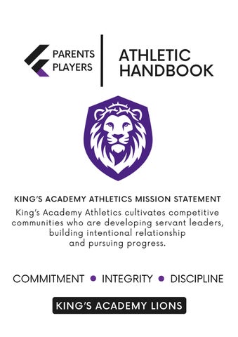 NEW 26-27 King’s Academy Athletic Handbook
