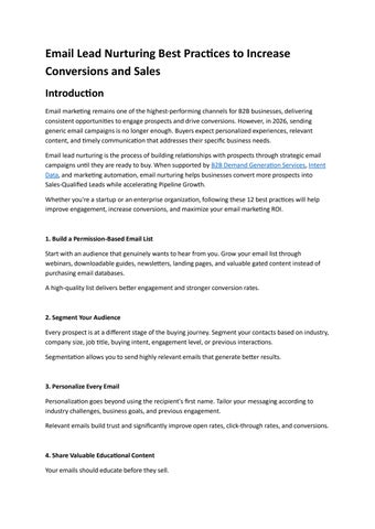 Email Lead Nurturing Best Practices to Increase Conversions and Sale