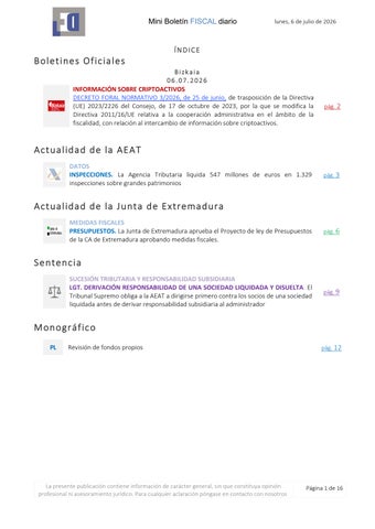 Mini Boletín FISCAL 06/07/2026 - www.gabinetedelaorden.com