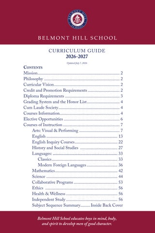 Belmont Hill Curriculum Guide