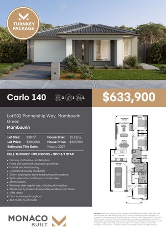 Lot 502 Mambourin Green, Mambourin - Frasers - Carlo 140 - MonacoBuilt Brochure