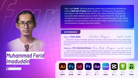 CV & Portofolio Muhammad Farid Imaduddin