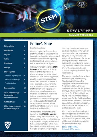 STEM Newsletter Summer 2026