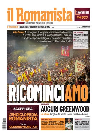 Il Romanista del 9 luglio 2026