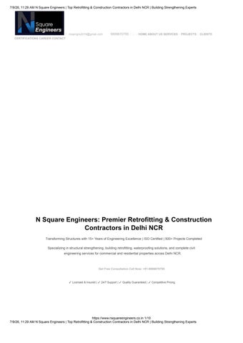 N Square Engineers _ Top Retrofitting & Construction Contractors in Delhi NCR _ Building Strengtheni