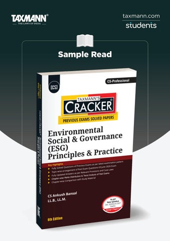 Taxmann's Environmental Social & Governance (ESG) Principles & Practice | CRACKER