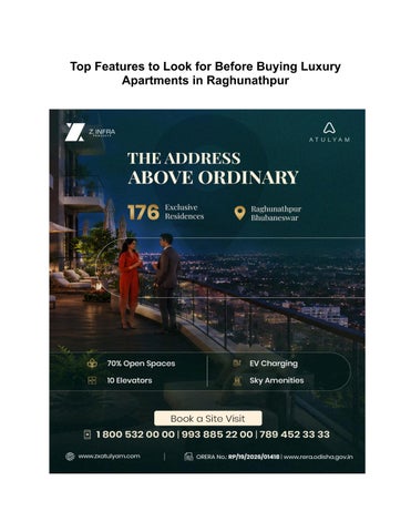 Top Features to Look for Before Buying Luxury Apartments in Raghunathpur