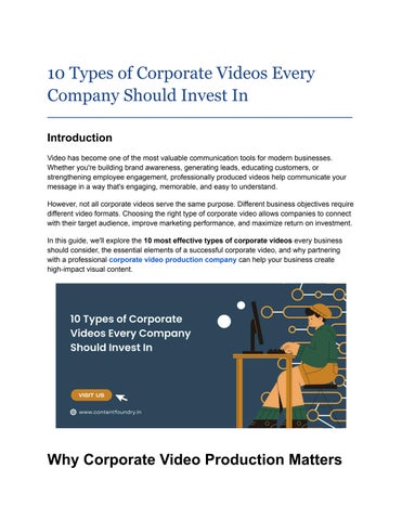 10 Types of Corporate Videos Every Company Should Invest In