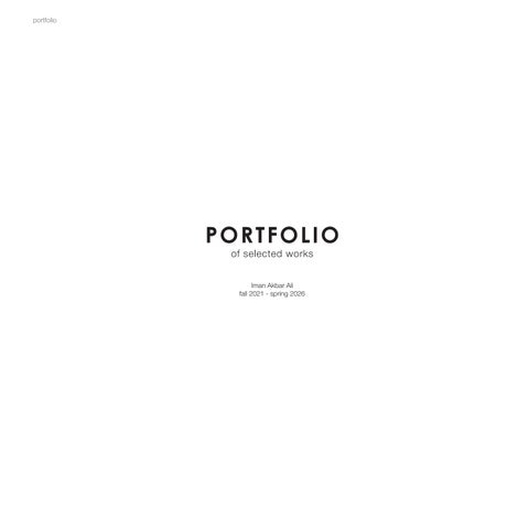 Architecture Portfolio | Iman Akbar Ali 