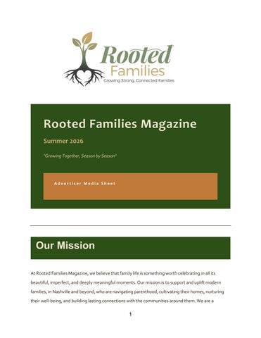 Rooted Families Magazine – Summer 2026 Media Sheet by ...