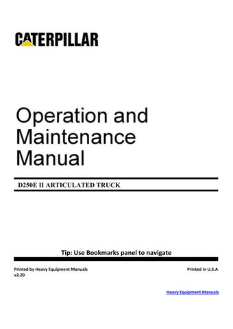 CAT Caterpillar D44B Operation & Maintenance Manual PDF Download 