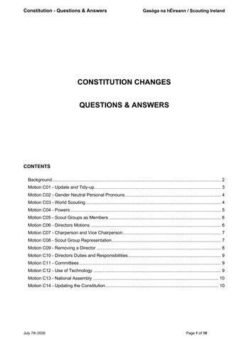 AGM 2026 - Constitution Changes Q&A