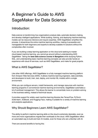 A Beginner’s Guide to AWS SageMaker for Data Science