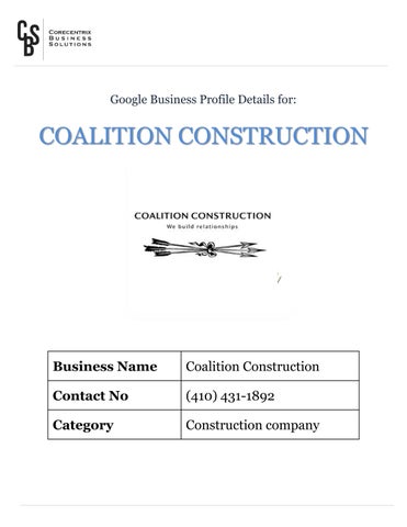 Coalition Construction