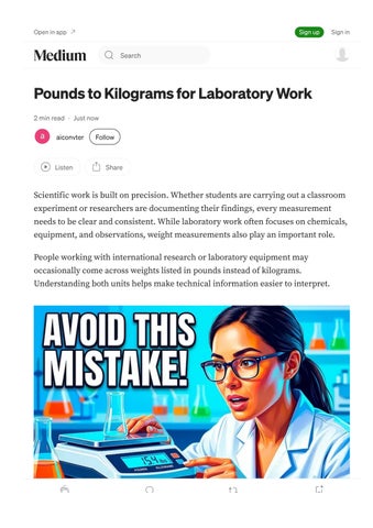 Pounds to Kilograms for Laboratory Work