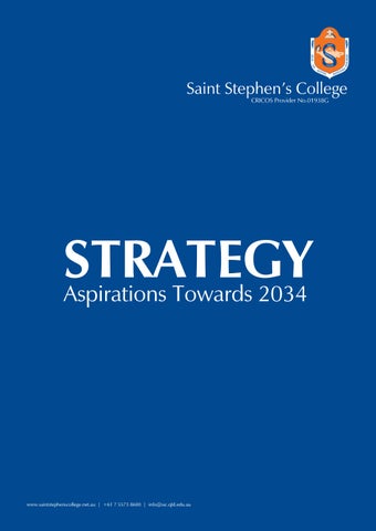 Saint Stephen's College Strategy- Aspirations Towards 2034