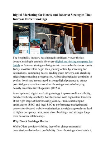 Digital Marketing for Hotels and Resorts