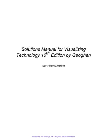Visualizing Technology 10Th Geoghan Solutions Manual