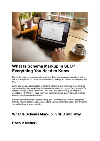What is Schema Markup in SEO? Complete Guide for Beginners | FEC Webs
