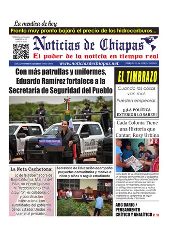 Periódico Noticias de Chiapas, Edición Virtual Martes 14 de Julio de 2026