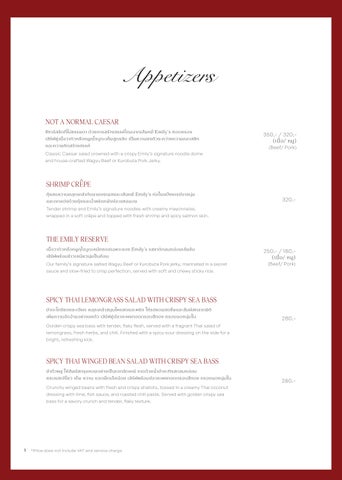 HOUSE OF EMILY MENU