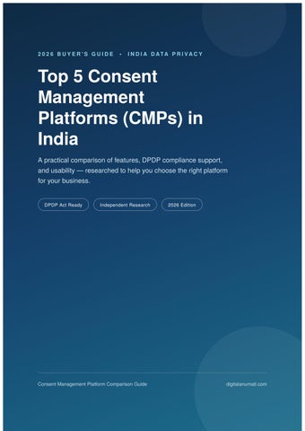 Top 5 Consent Management Platforms (CMPs) in India (2026)