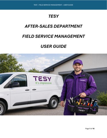 TESY Field Service Management User Guide