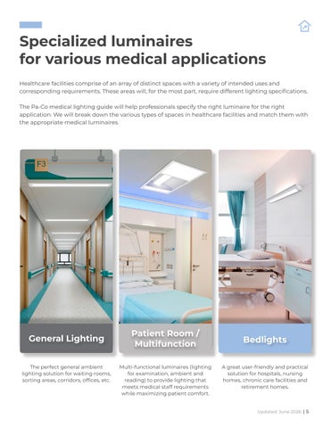 Pa-Co Lighting 灯饰目录 · Medical Specification 指南 -2026 第 5 页