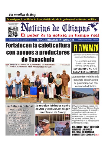 Periódico Noticias de Chiapas, Edición Virtual Miércoles 15 de Julio de 2026