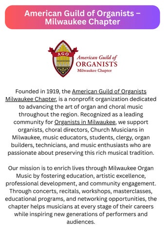 American Guild of Organists – Milwaukee Chapter