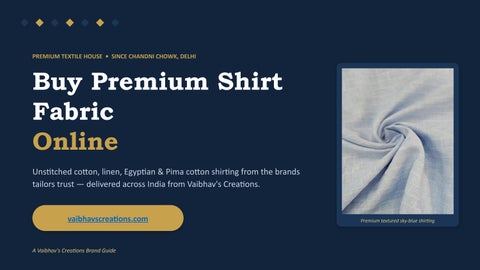 Buy Premium Shirt Fabric Online in India | Cotton, Linen, Egyptian & Pima Cotton
