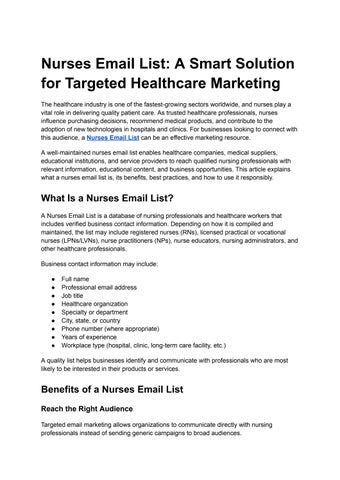 _Nurses Email List 