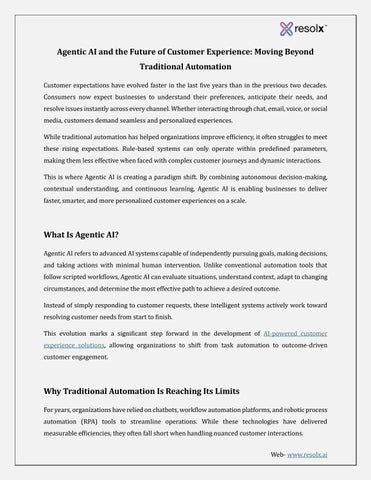 Agentic AI and the Future of Customer Experience