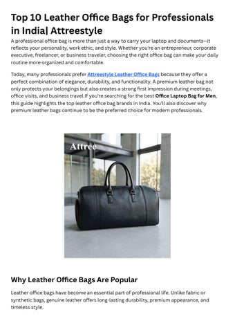 Top 10 Leather Office Bags for Professionals in India Attreestyle
