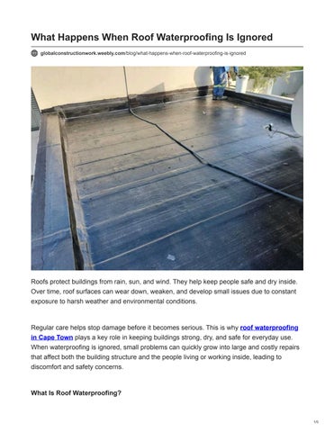 What Happens When Roof Waterproofing Is Ignored