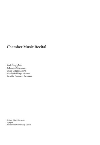 Chamber Music Recital, Jul 17 2026