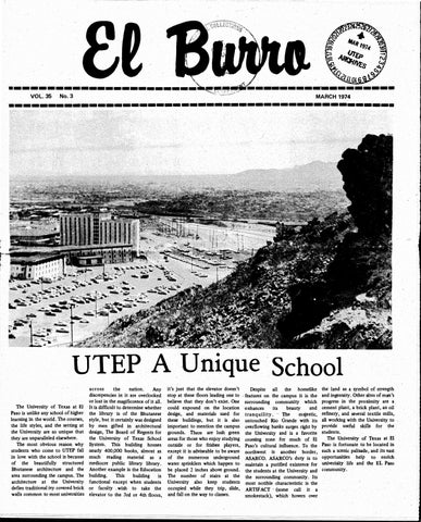 El Burro - March 1974 - Volume 35 Number 3